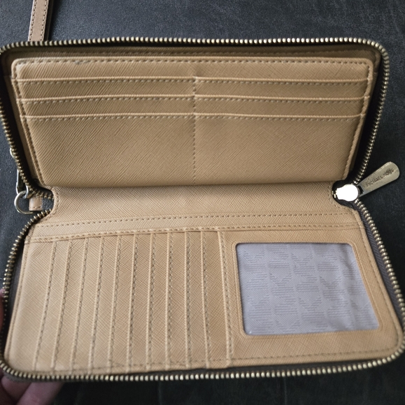 MICHAEL Michael Kors Brown and Gold Wristlet Wallet - Picture 2 of 3